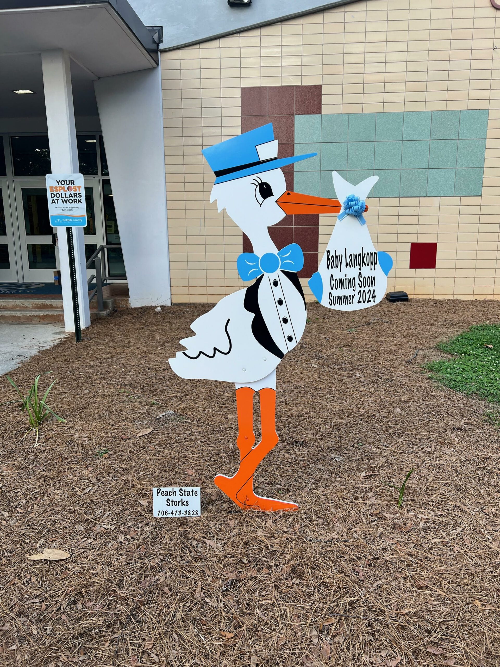 Baby Announcement Stork Sign in Atlanta, GA.