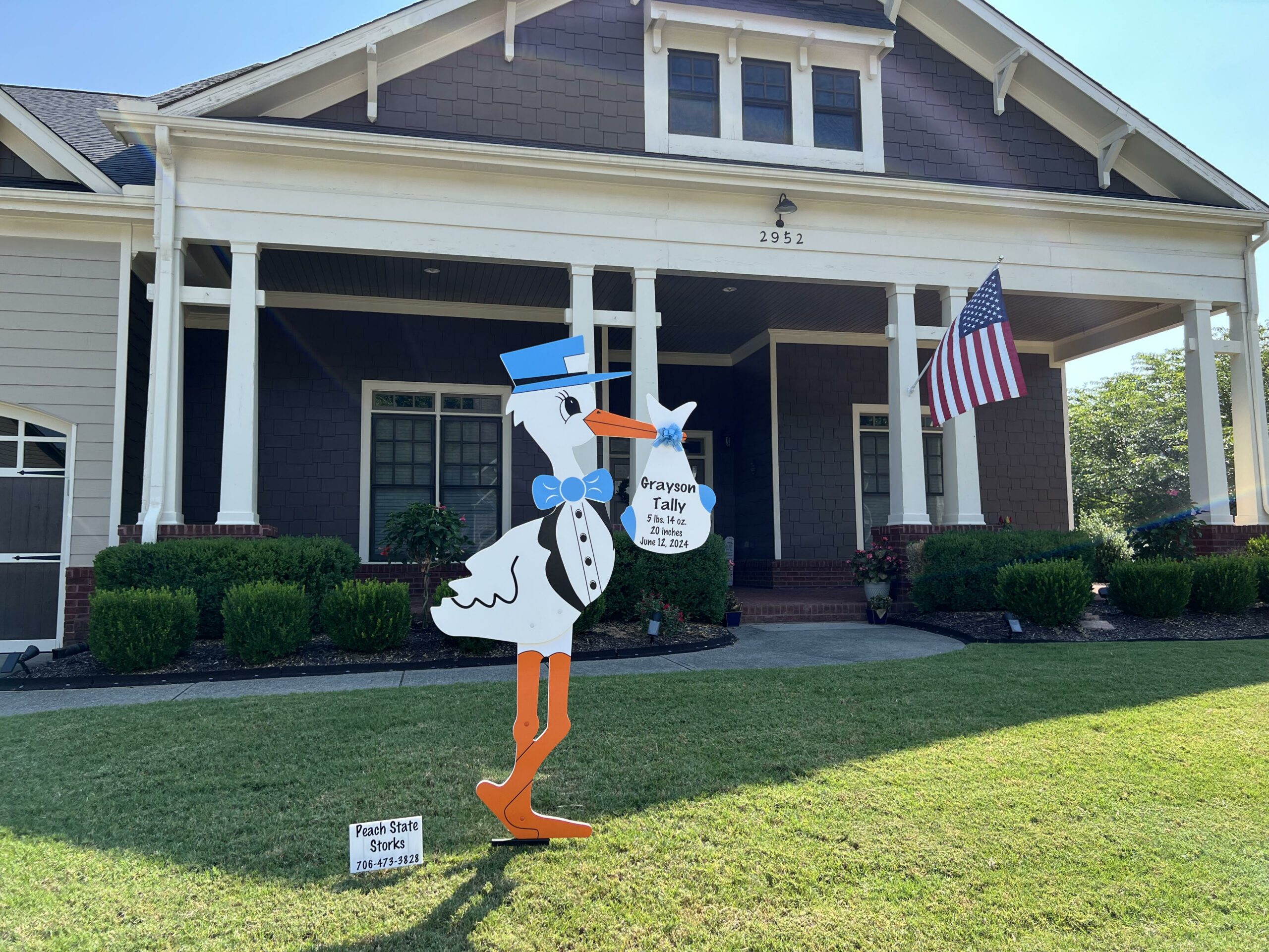 Baby Announcement Stork Sign in Buford, GA