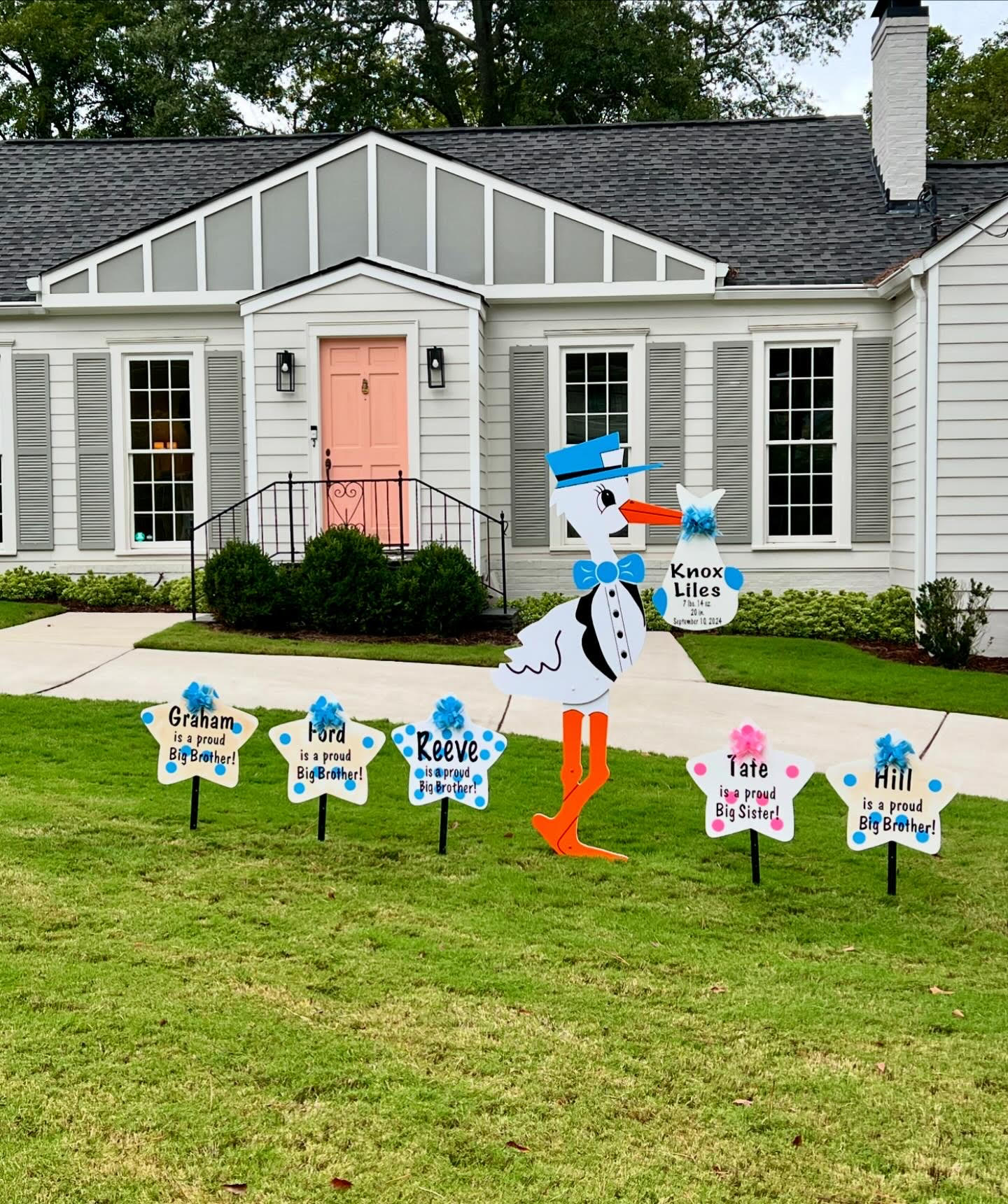 Birth Announcement Stork Sign in Atlanta, GA