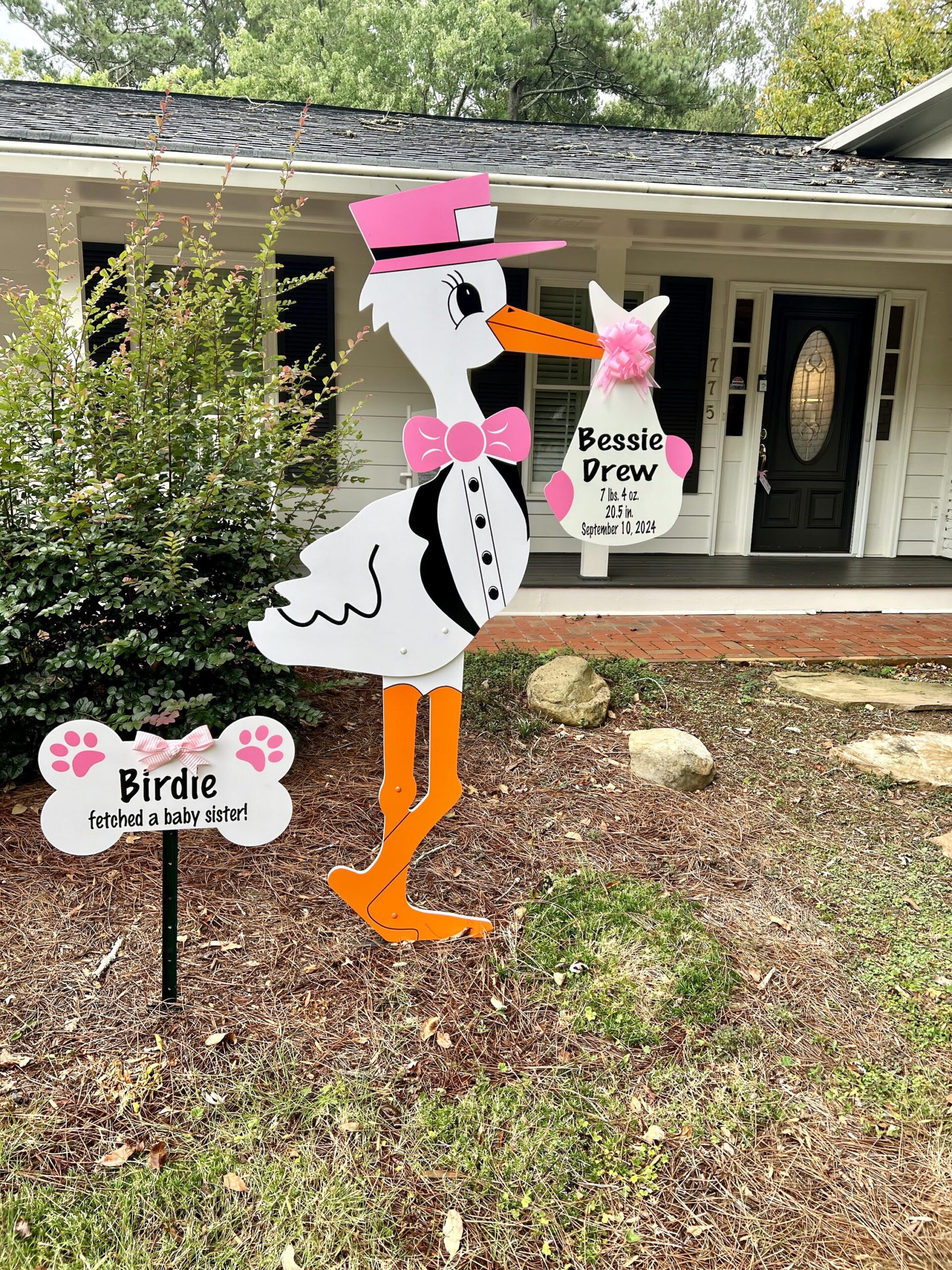 Birth Announcement Stork Sign in Atlanta, GA