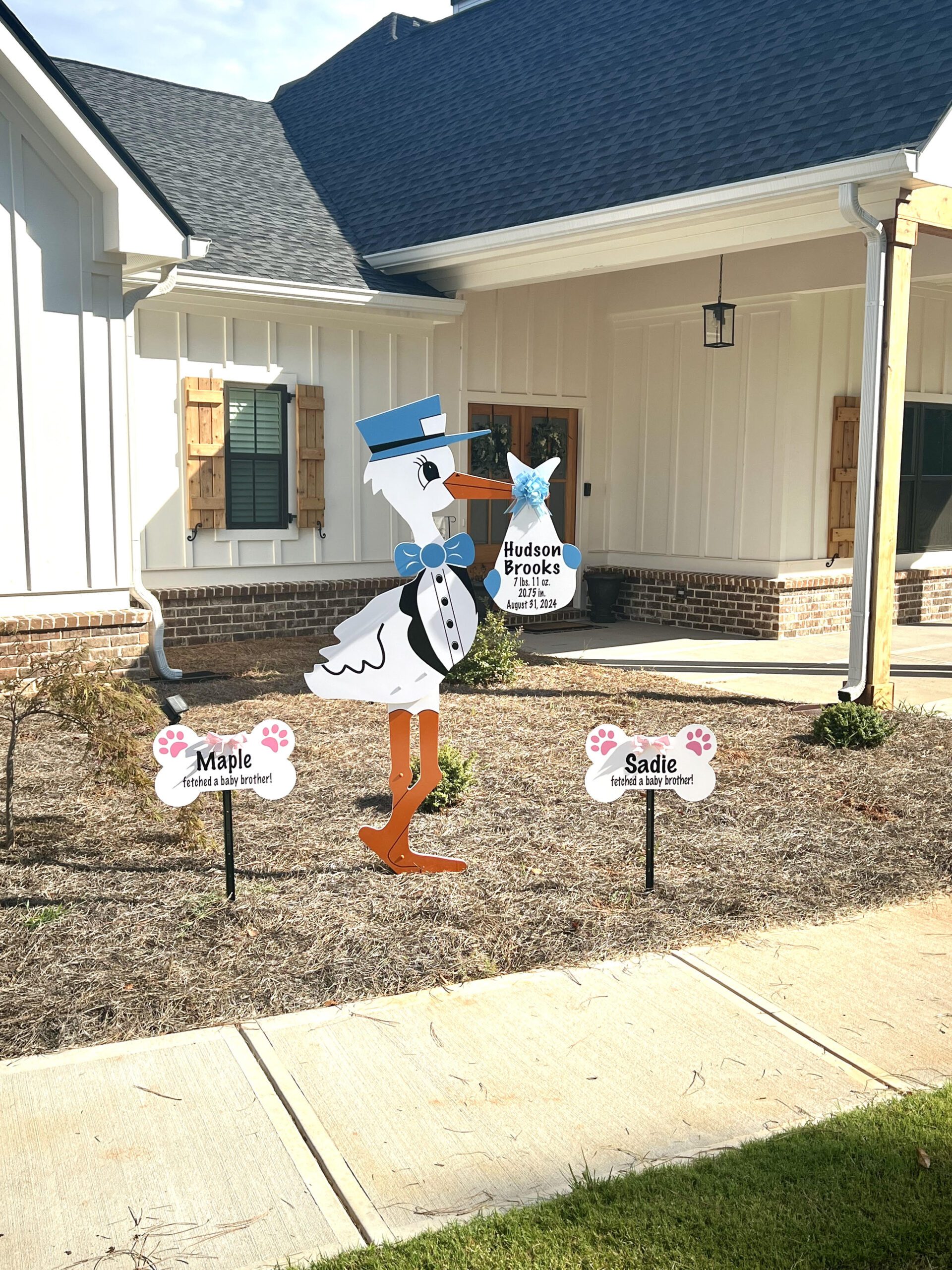 Birth Announcement Stork Sign in Covington, GA