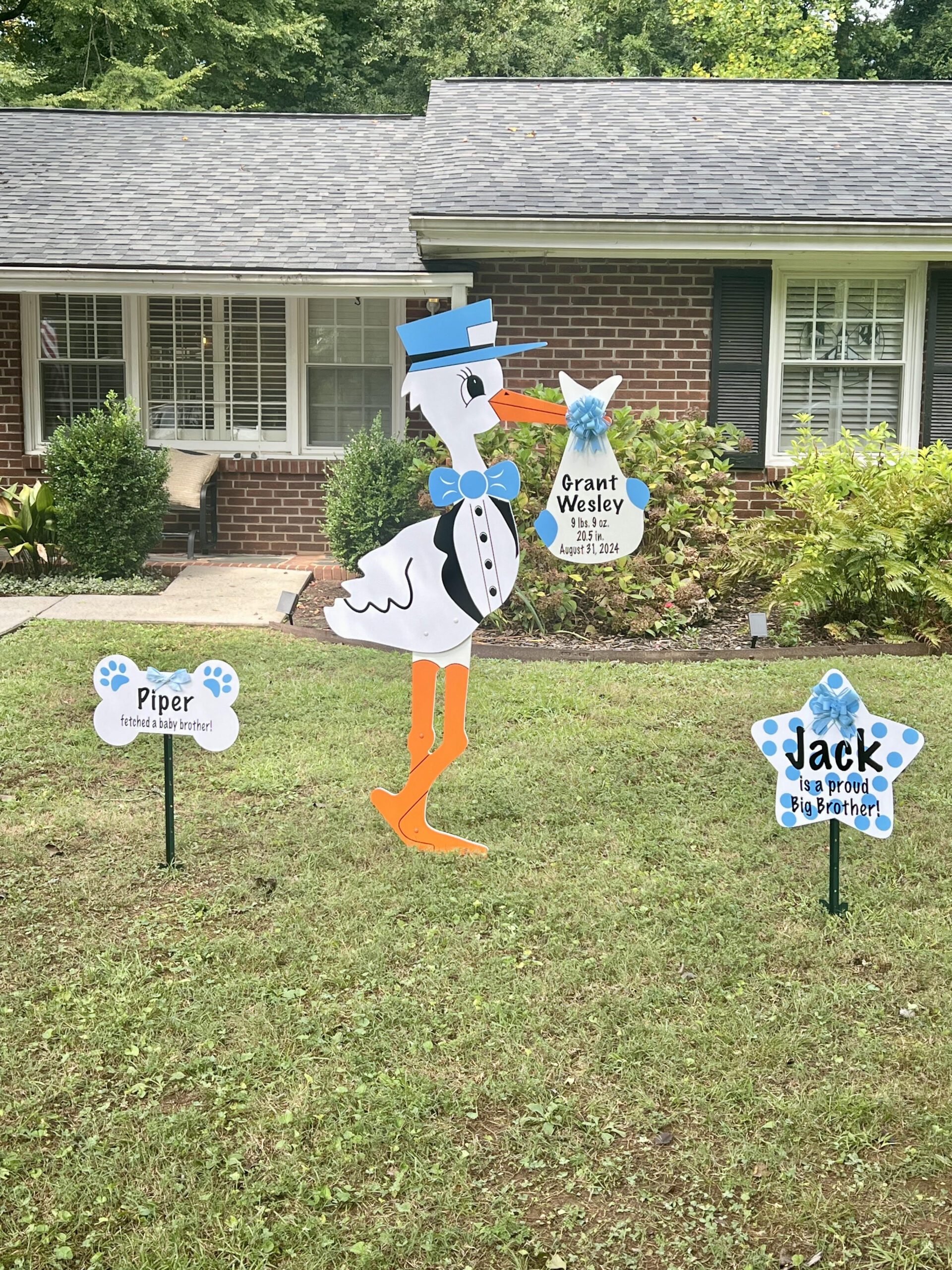 Birth Announcement Stork Sign in Alanta, GA