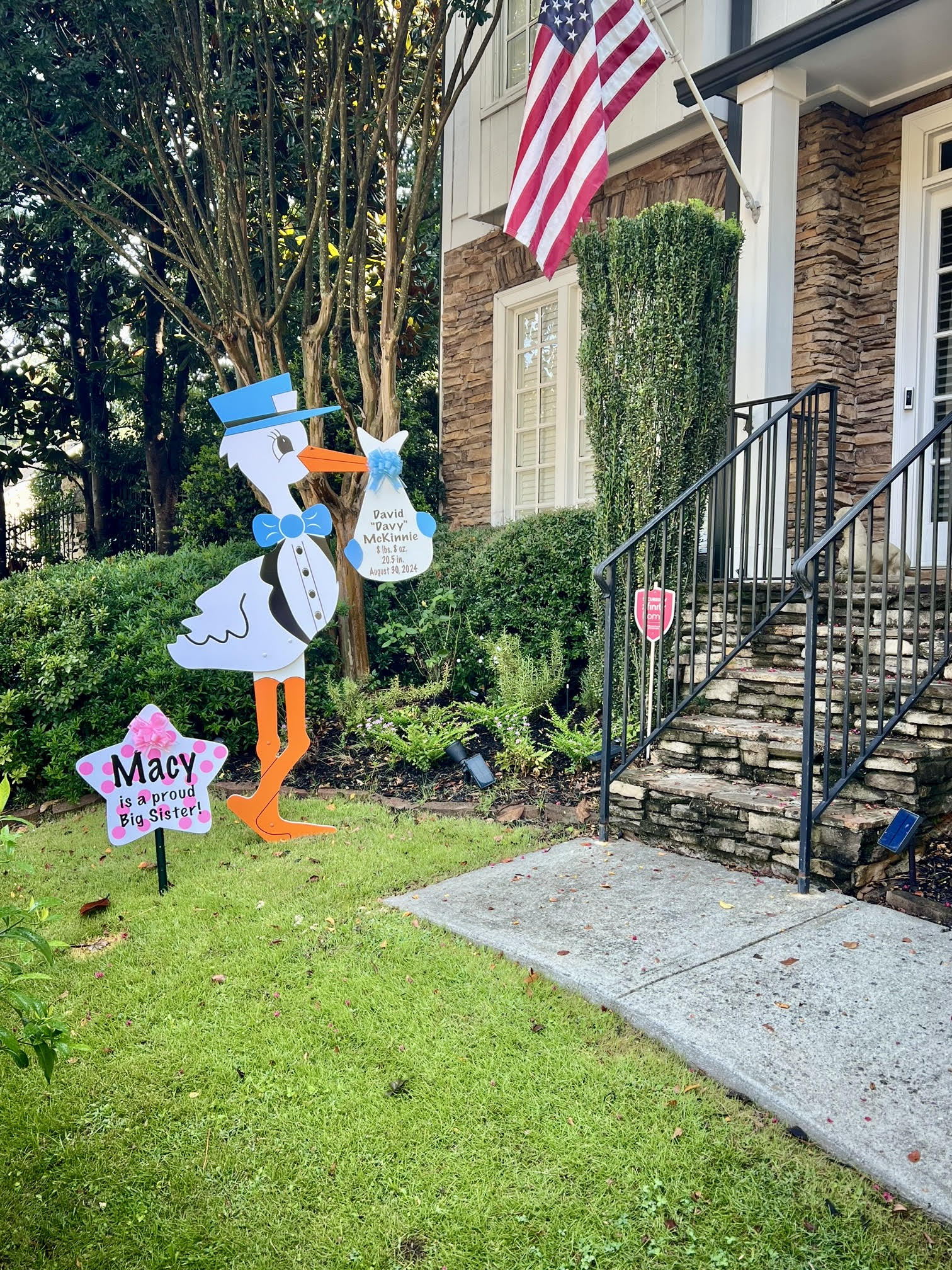 Birth Announcement Stork Sign in Brookhaven, GA