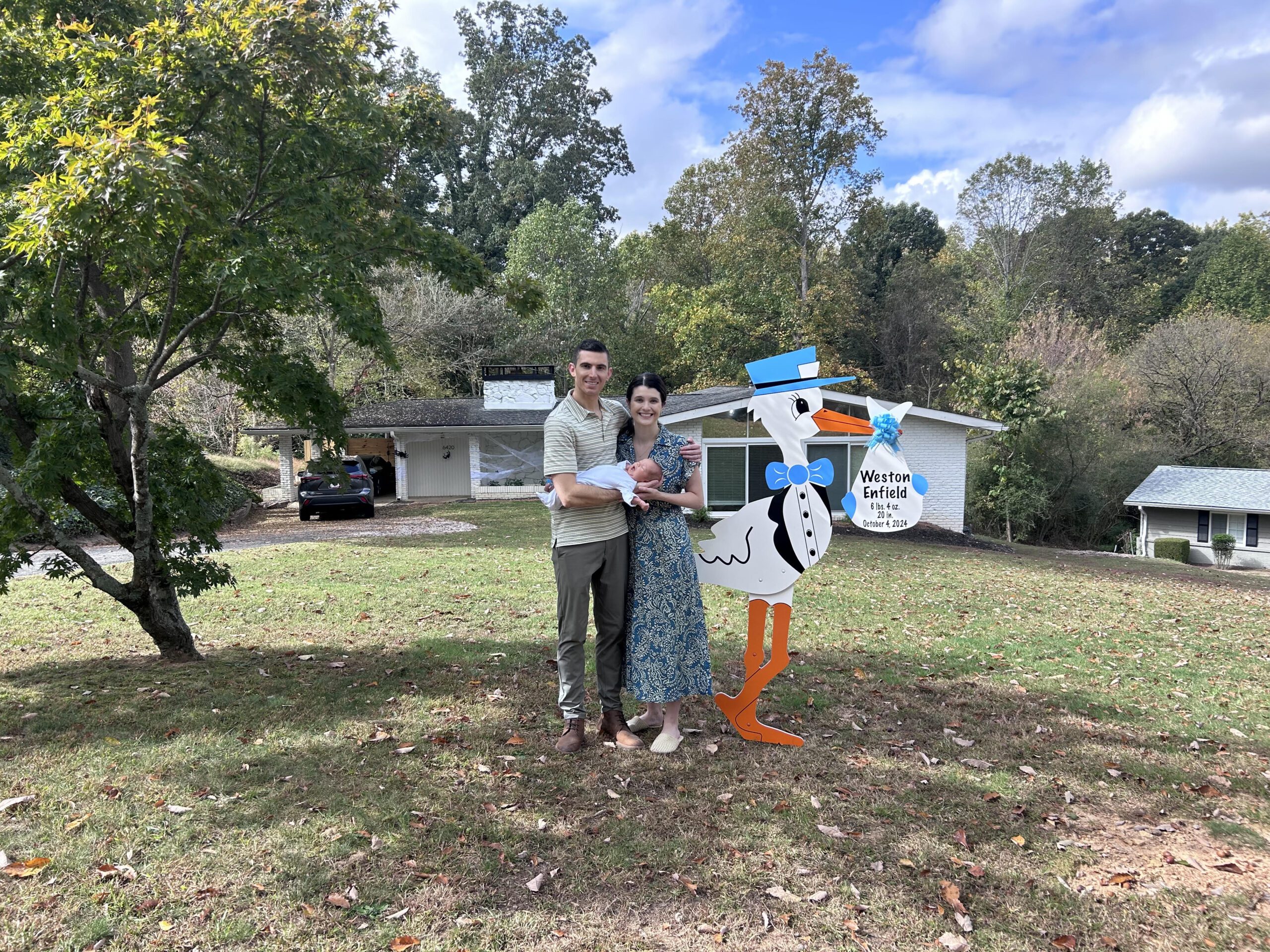 Birth Announcement Stork Sign in Atlanta, GA